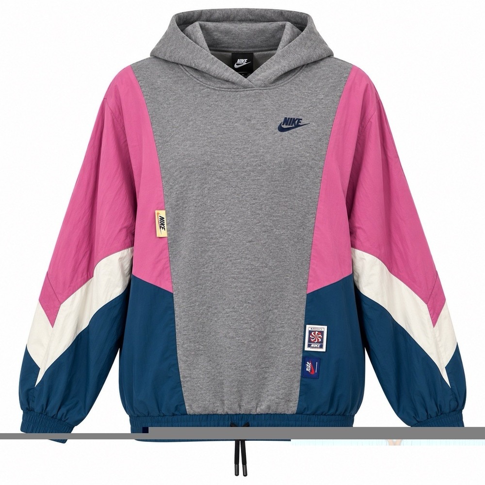 Vintage 90s Nike Icon Clash Retro Color Block Pullover Hoodie Womens XS